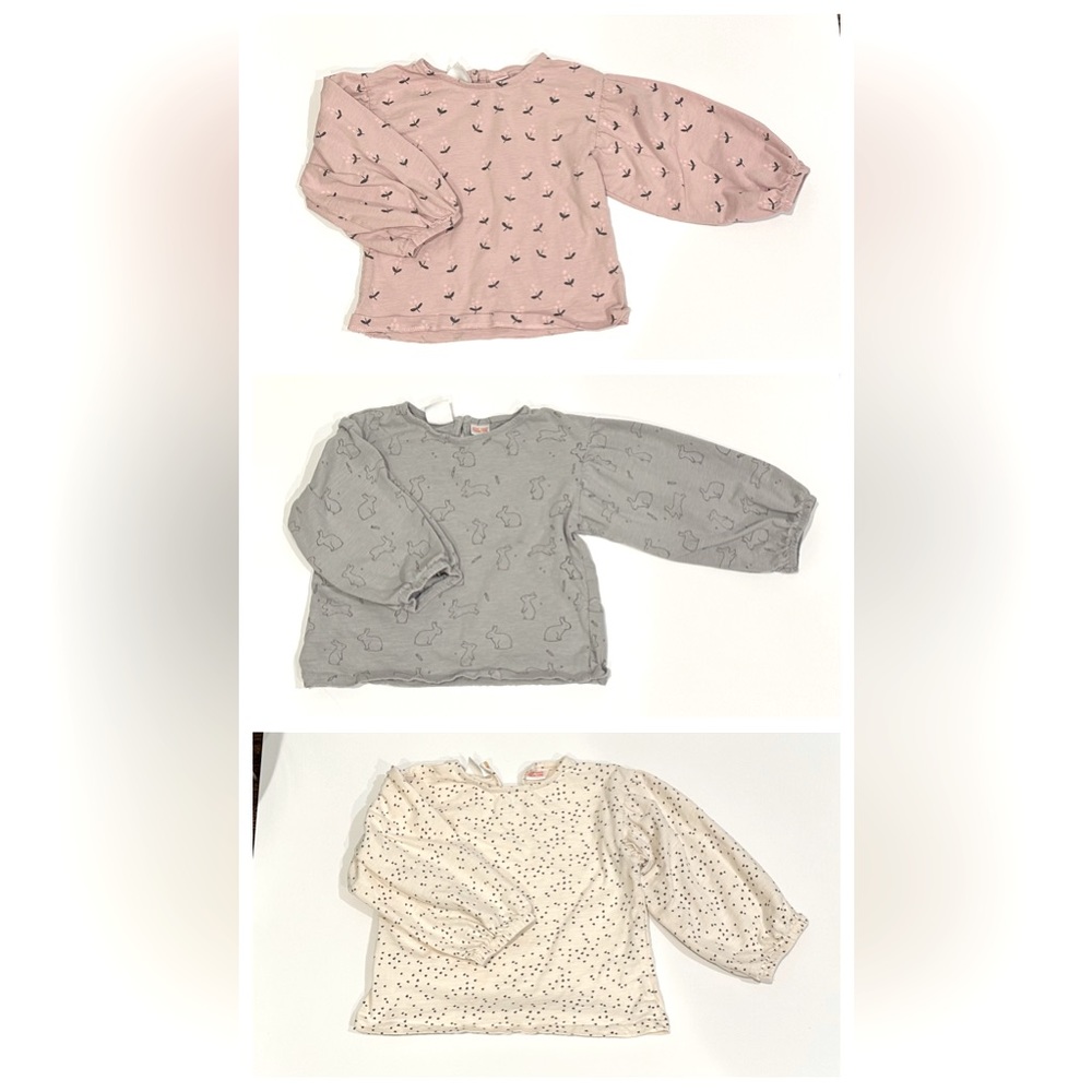 Zara girls balloon sleeve shirt set
